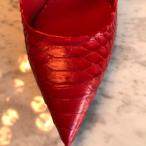 New Louis Vuitton Red Eyeline Snake Heels - Picture 7 of 9